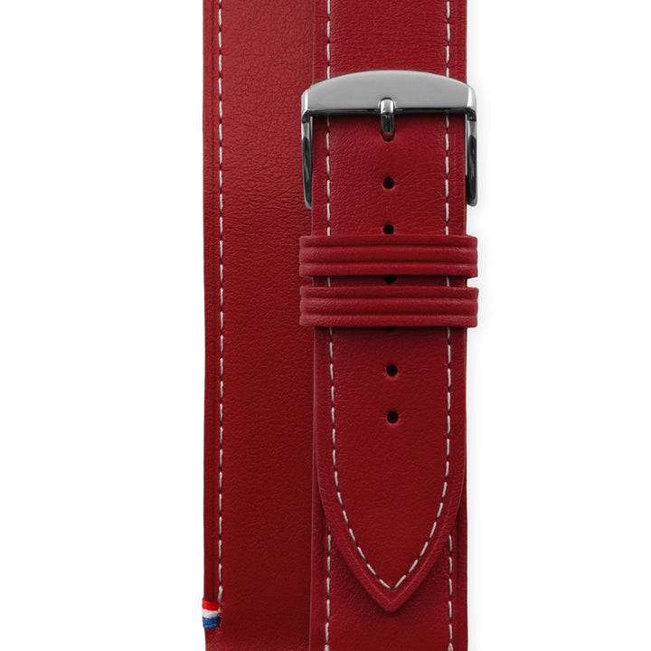 Double tour - Cuir de vachette Apple Watch Rouge 42 mm