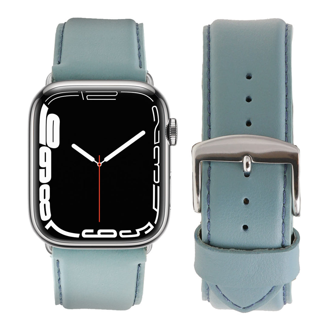 Holi Apple Watch - Bracelet cuir de vachette Bleu ardoise 42 mm