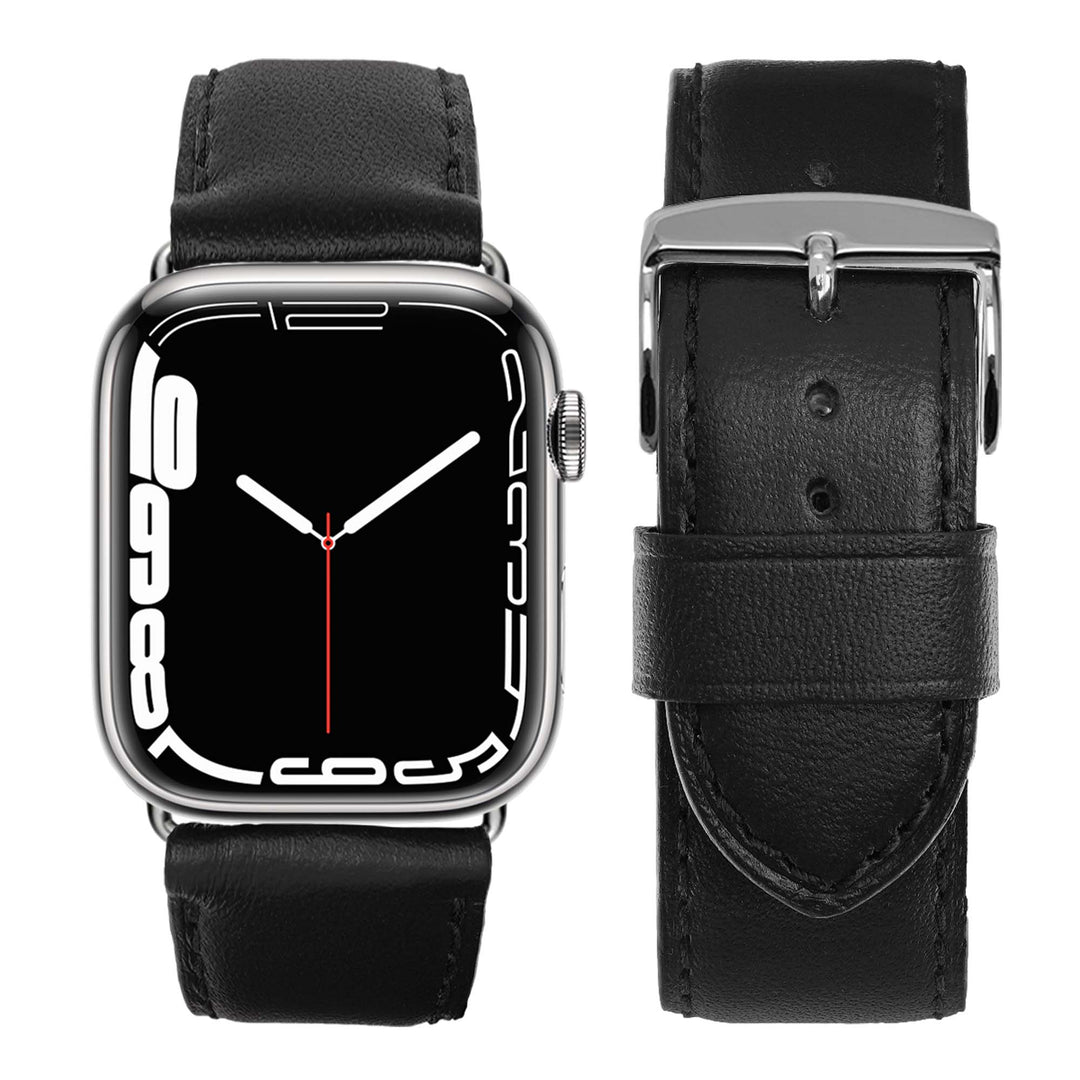 Holi Apple Watch - Bracelet cuir de vachette Noir 46 / 49 mm