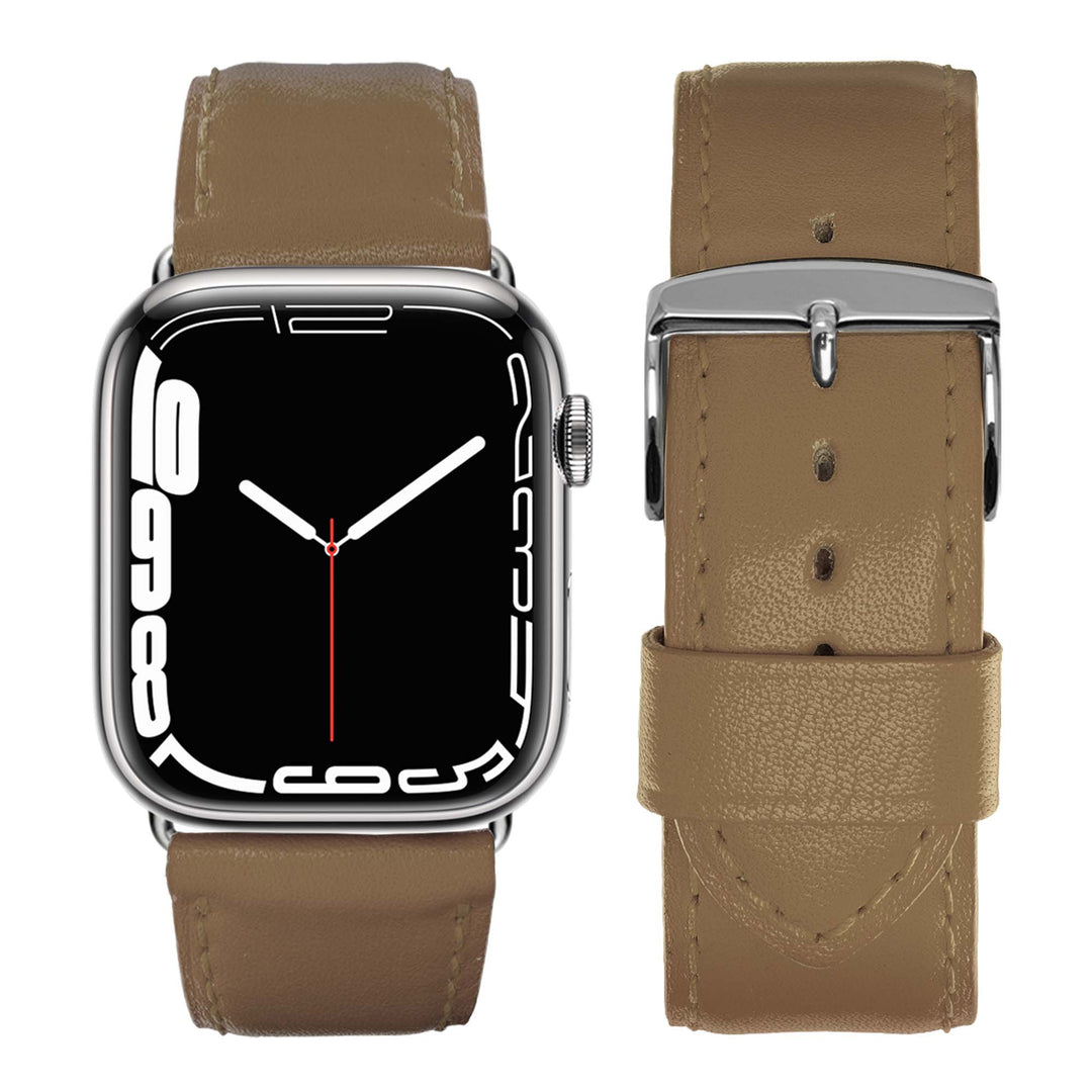 Holi Apple Watch - Bracelet cuir de vachette Taupe 42 mm