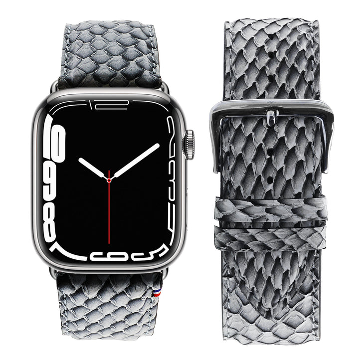 Odyssée - Cuir marin français upcyclé - Bracelet Apple Watch Cristal 42 mm