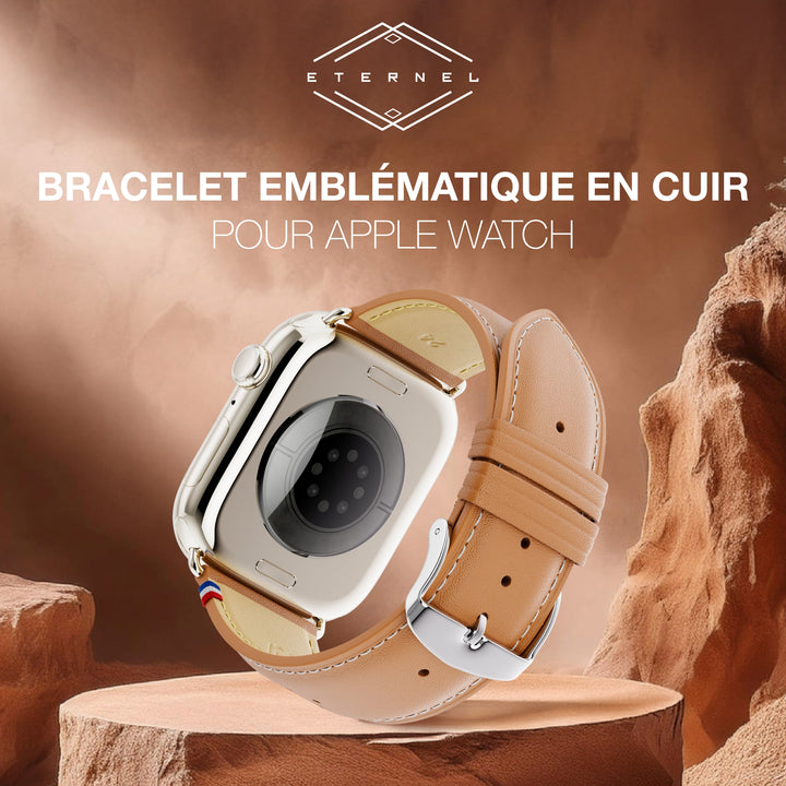 Roadster - Bracelet Apple Watch cuir perforé Gold 42 mm