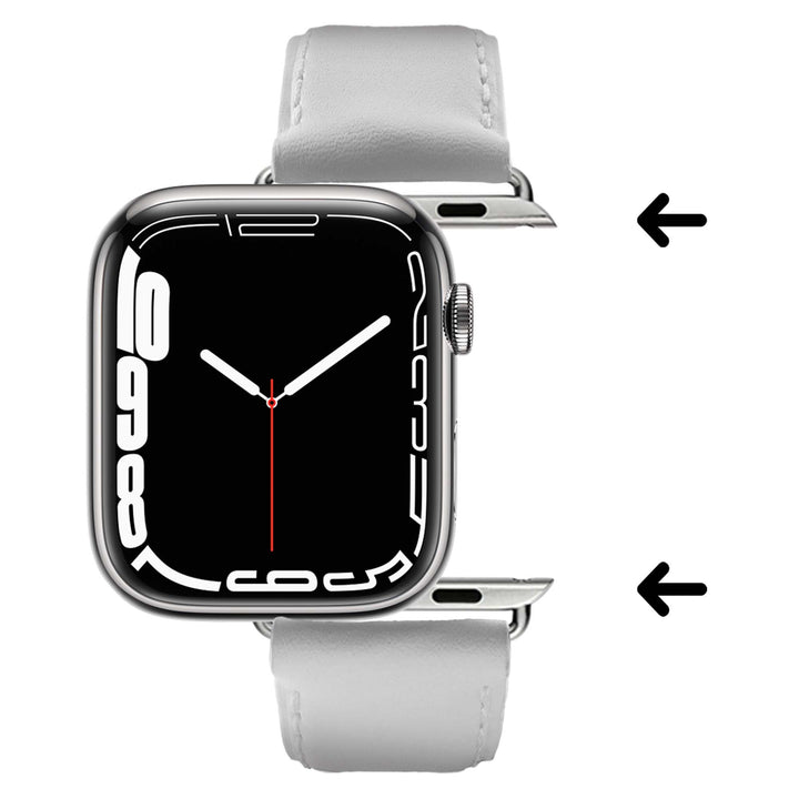 Holi Apple Watch - Bracelet cuir de vachette Blanc 42 mm