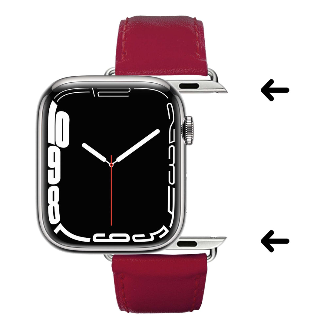 Holi Apple Watch - Bracelet cuir de vachette Fushia 42 mm