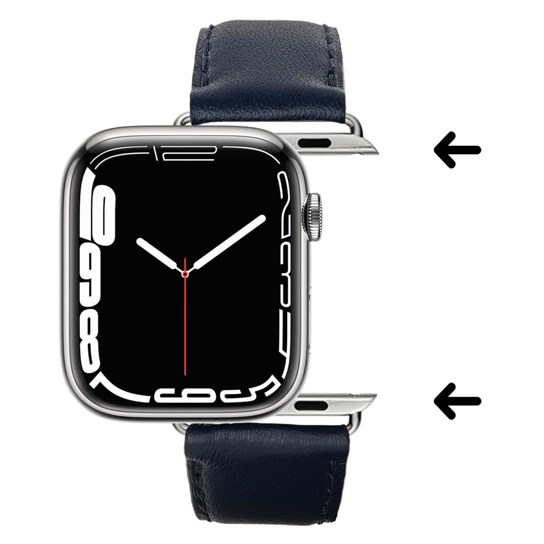 Holi Apple Watch - Bracelet cuir de vachette Marine 42 mm