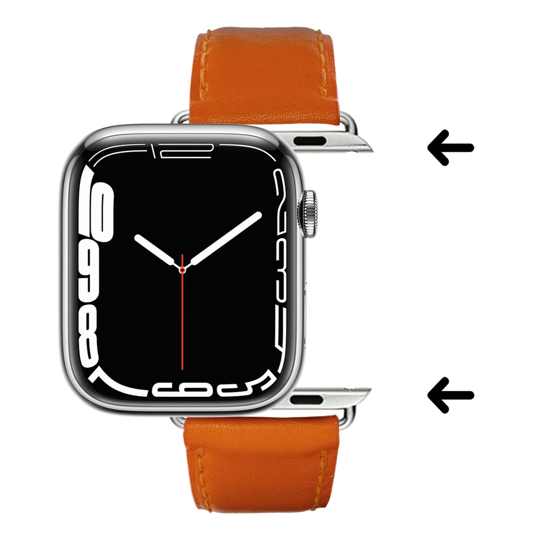 Holi Apple Watch - Bracelet cuir de vachette Orange 42 mm