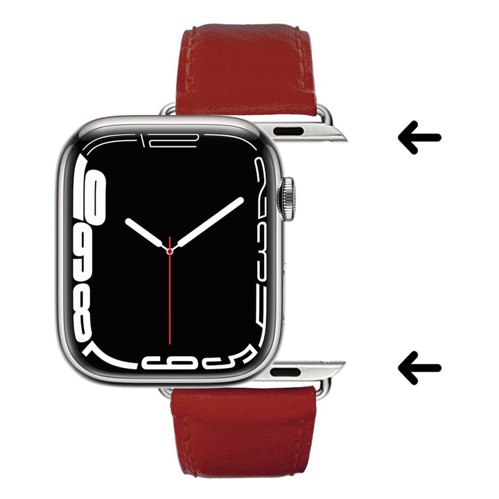 Holi Apple Watch - Bracelet cuir de vachette Rouge 42 mm