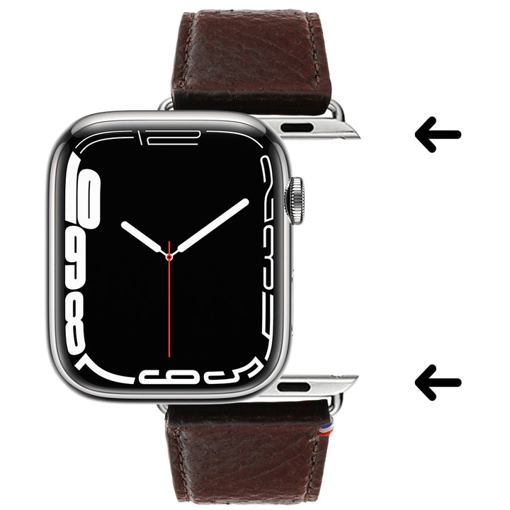 Horizon - Cuir marin français upcyclé - Bracelet Apple Watch Tourbe 42 mm