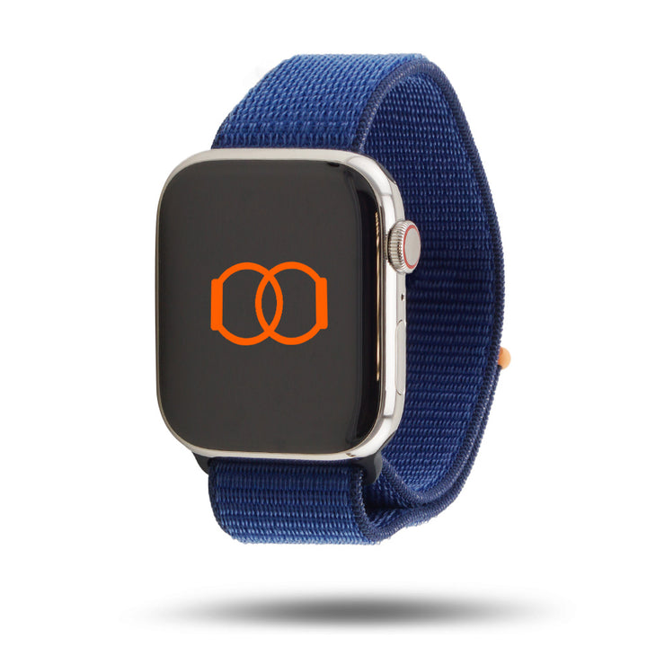 Boucle Sport Apple Watch nylon tissé - Printemps 2024 - Bleu Atlantique 46 / 49 mm