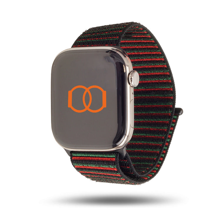Boucle sport Apple Watch nylon tissé - Black Unity 2025 - Unity Rhythm 46 / 49 mm