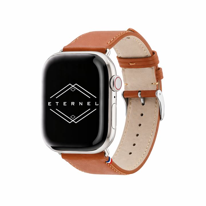 Aquarelle - Bracelet Apple Watch cuir petite taille Gold 44mm 45mm 46mm 49mm