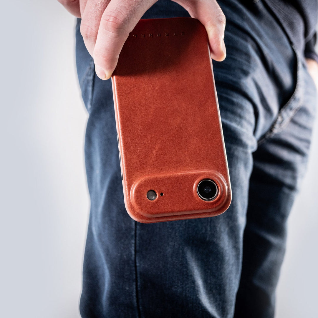 Coque Arsene cuir pleine fleur - iPhone 17 Air - Miel