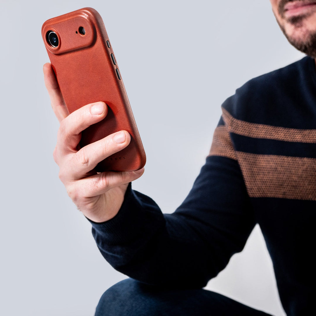 Coque Arsene cuir pleine fleur - iPhone 17 Air - Miel