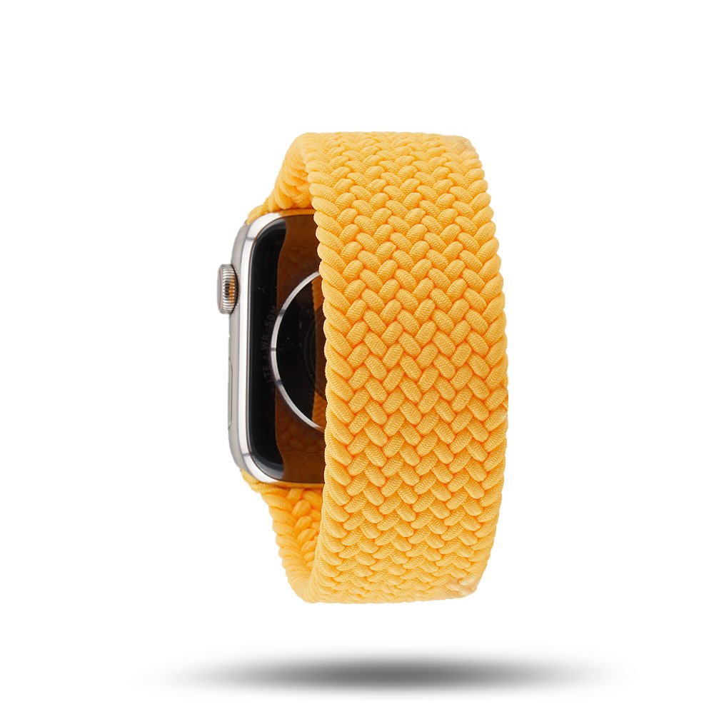 Boucle unique tressée - Bracelet Apple Watch - Jaune indien 46 / 49 mm L