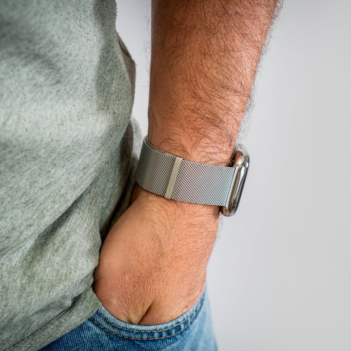 Bracelet Apple Watch à maille milanaise - Lumière Stellaire 46 / 49 mm
