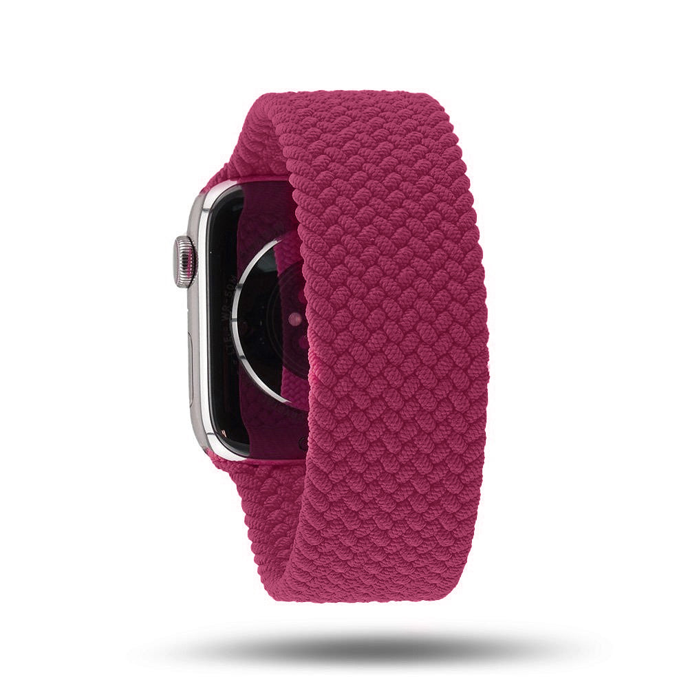 Boucle unique tressée - Bracelet Apple Watch - Magenta 42 mm L