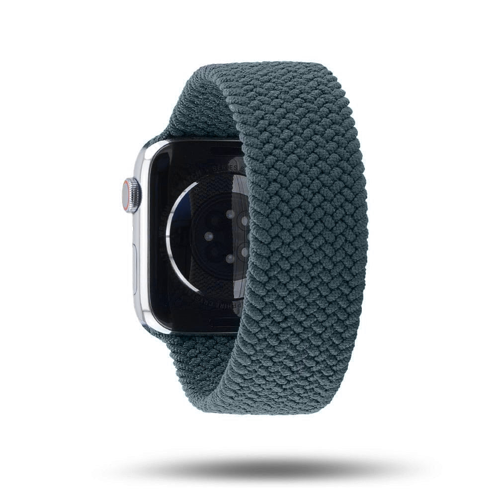 Boucle unique tressée - Bracelet Apple Watch - Vert lacustre 46 / 49 mm L