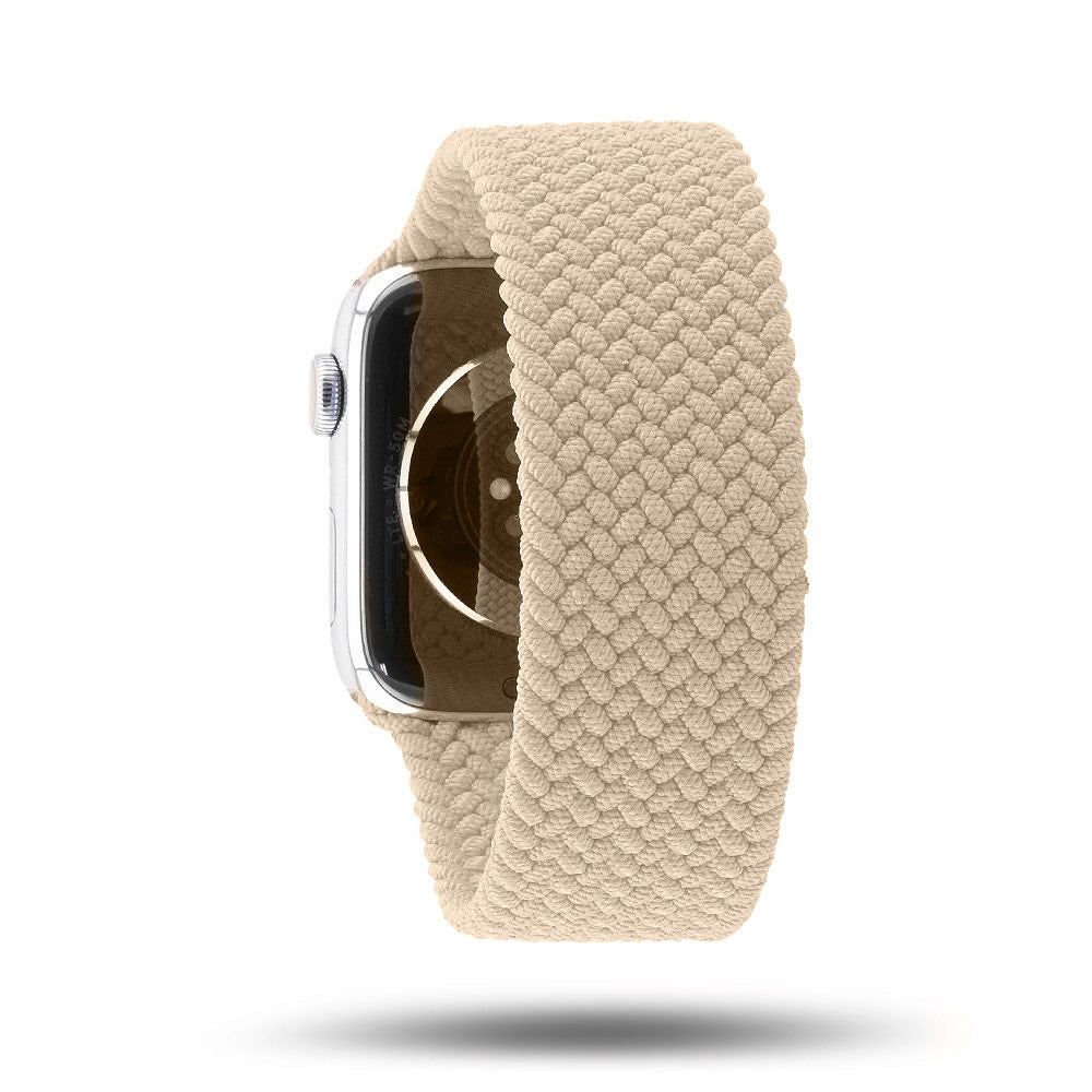 Boucle unique tressée - Bracelet Apple Watch - Beige 46 / 49 mm L