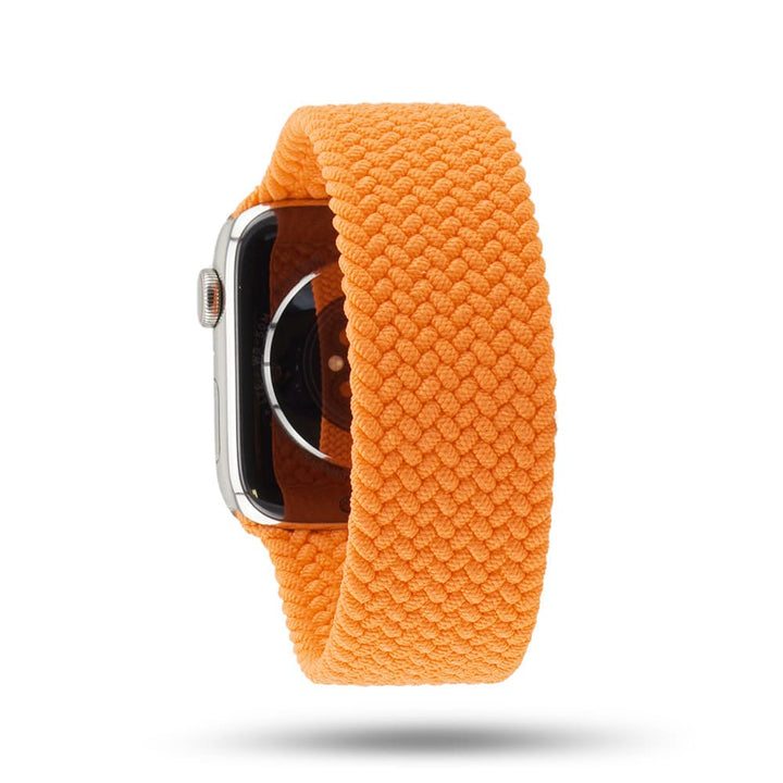 Boucle unique tressée - Bracelet Apple Watch - Orange vif 46 / 49 mm L