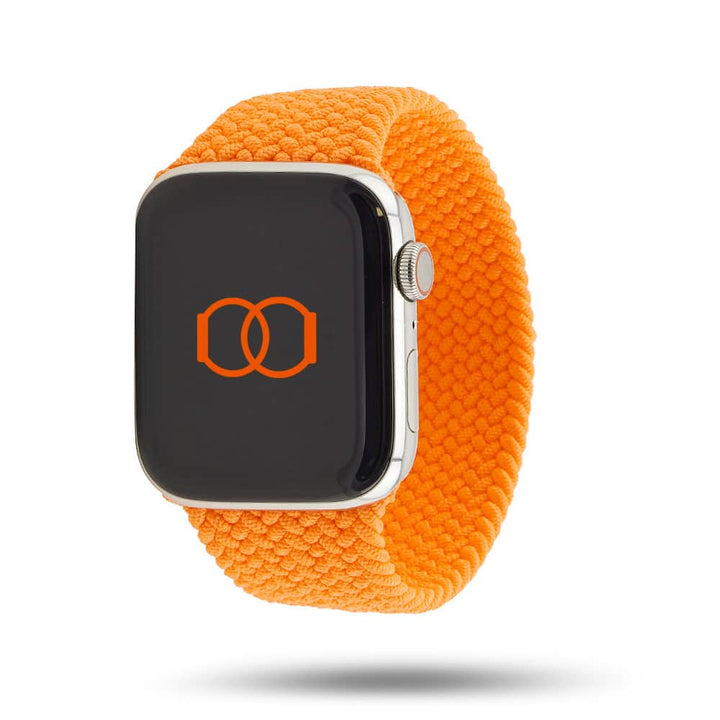 Boucle unique tressée - Bracelet Apple Watch - Orange vif 42 mm S