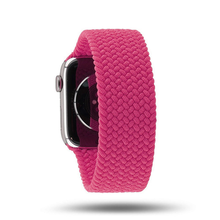 Boucle unique tressée - Bracelet Apple Watch - Framboise rouge 46 / 49 mm M