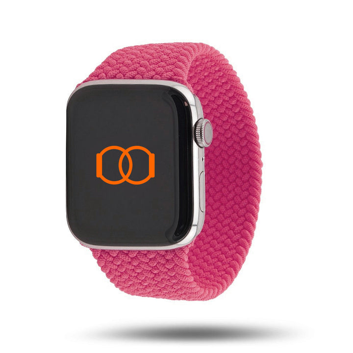 Boucle unique tressée - Bracelet Apple Watch - Framboise rouge 42 mm M