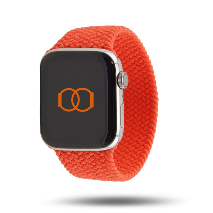 Boucle unique tressée - Bracelet Apple Watch - Orange électrique 42 mm S