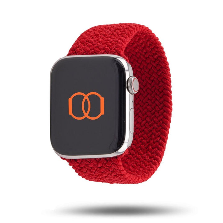 Boucle unique tressée - Bracelet Apple Watch - Rouge 46 / 49 mm M