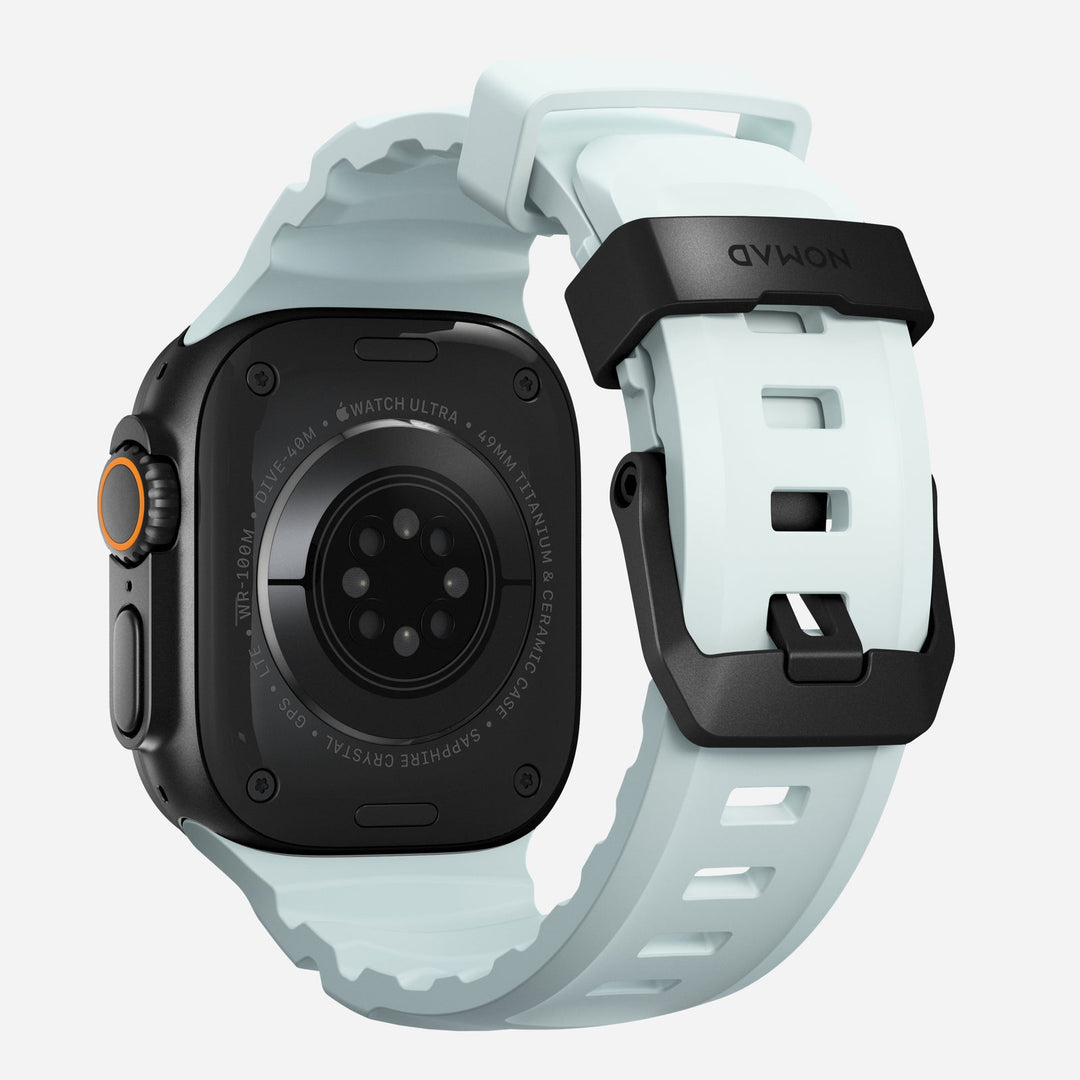 Nomad - Rocky Point Band - Icy Blue Glow 46 / 49 mm Adaptateurs Apple Watch Black