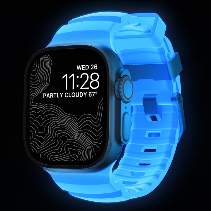 Nomad - Rocky Point Band - Icy Blue Glow 46 / 49 mm Adaptateurs Apple Watch Naturel