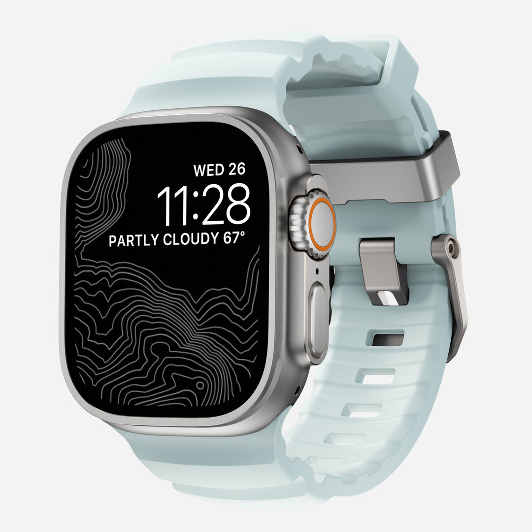 Nomad - Rocky Point Band - Icy Blue Glow 46 / 49 mm Adaptateurs Apple Watch Naturel