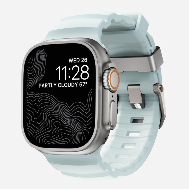Nomad - Rocky Point Band - Icy Blue Glow 46 / 49 mm Adaptateurs Apple Watch Naturel