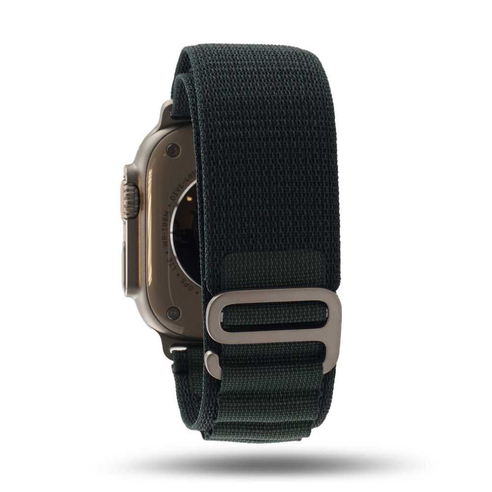 Boucle Alpine - Bracelet Apple Watch aventure - Vert foncé 46 / 49 mm Adaptateurs Apple Watch Noir