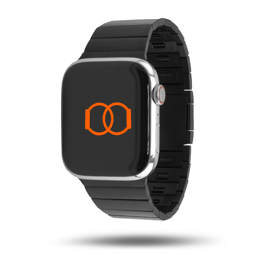 Bracelet Montre Acier Inoxydable Noir 20 Mm - Lot De 2 Bracelets à Maillons Incurvés Avec Fermoir Déployant à Bouton