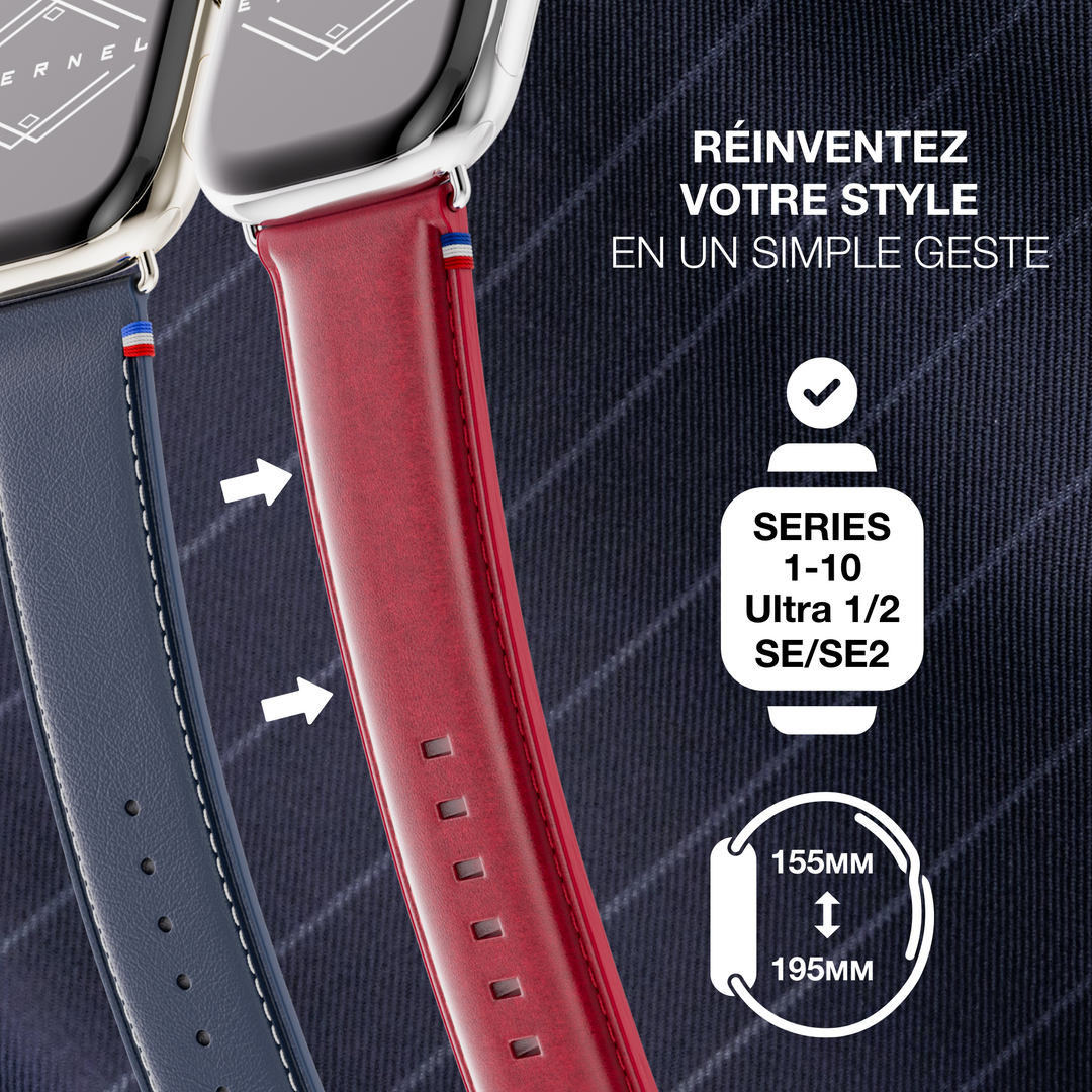 Richelieu - Bracelet Apple Watch rouge 46 / 49 mm