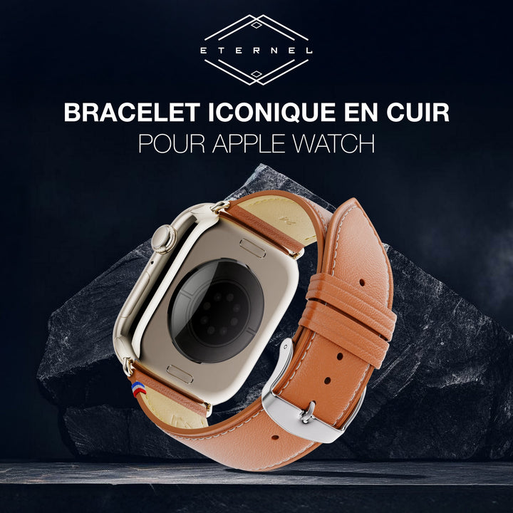 Simple tour - Cuir de vachette graissé Apple Watch Gold 42 mm