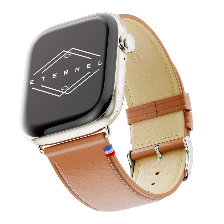 Simple tour - Cuir de vachette graissé Apple Watch Gold 42 mm