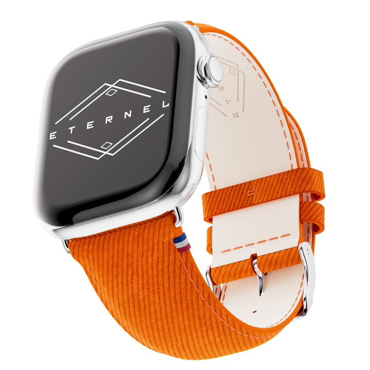 Denim - Bracelet Apple Watch cuir effet jean - Safran 46 / 49 mm