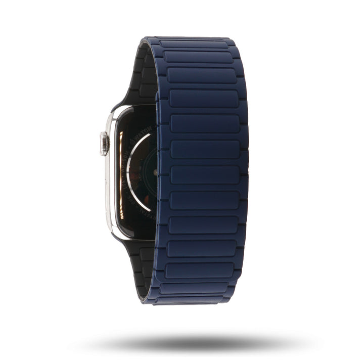 Bracelet silicone magnétique - Apple Watch - Bleu marine/Noir 46 / 49 mm