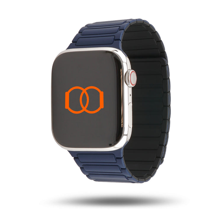 Bracelet silicone magnétique - Apple Watch - Bleu marine/Noir 42 mm