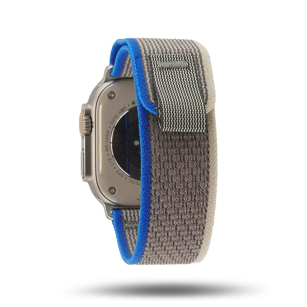 Boucle Trail - Bracelet Apple Watch aventure - Bleu/gris 42 mm Adaptateurs Apple Watch Naturel