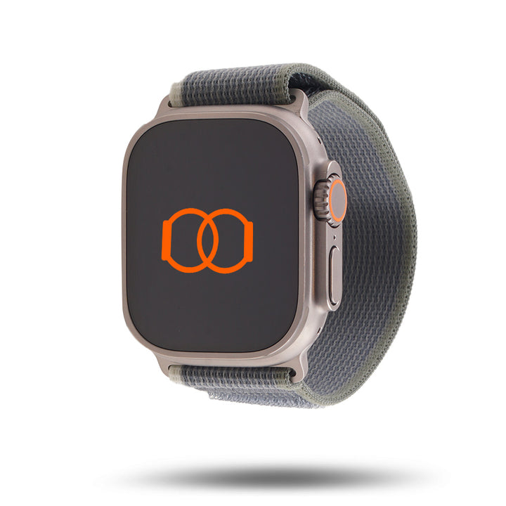 Boucle Trail - Bracelet Apple Watch aventure - Vert/gris 42 mm Adaptateurs Apple Watch Naturel