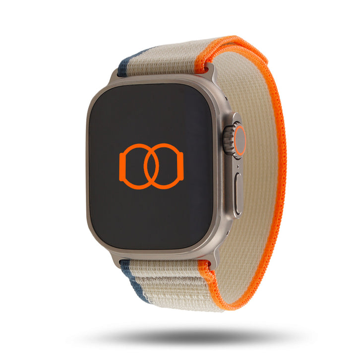 Boucle Trail - Bracelet Apple Watch aventure - Orange/beige 42 mm Adaptateurs Apple Watch Naturel