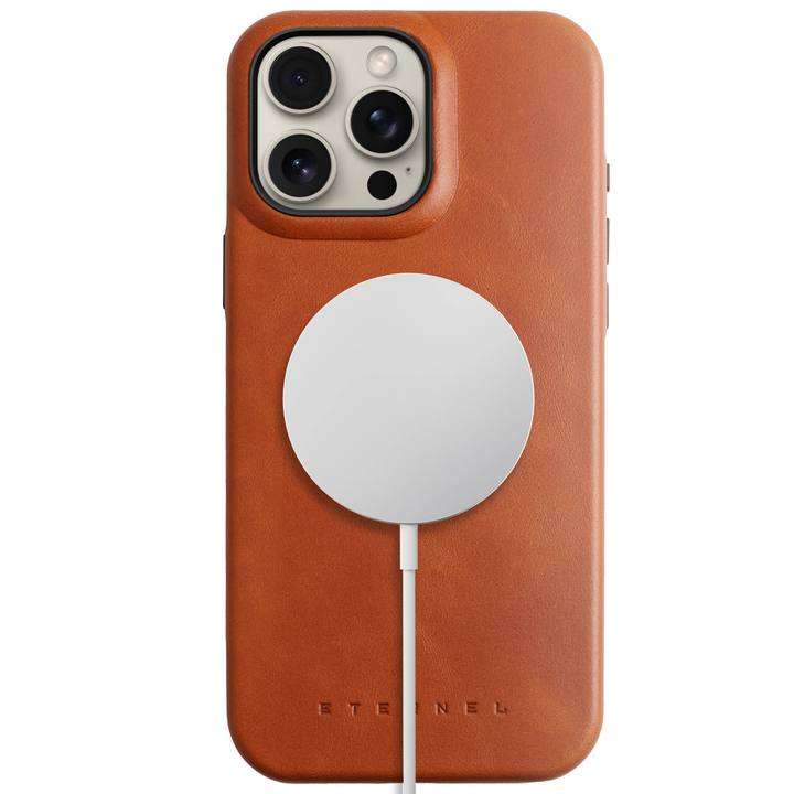Coque Arsene cuir pleine fleur - iPhone 15 Pro Max - Miel
