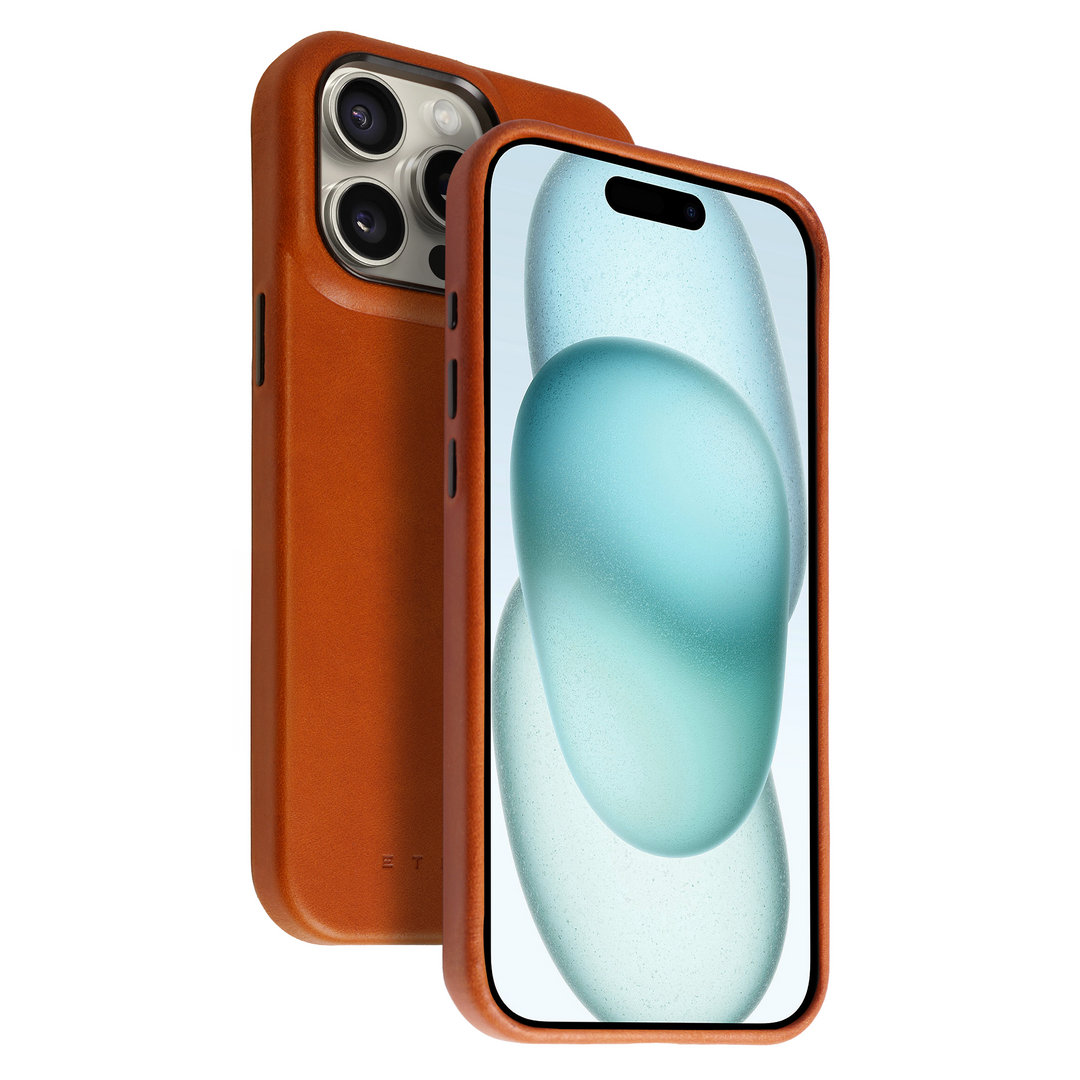 Coque Arsene cuir pleine fleur - iPhone 15 Pro Max - Miel