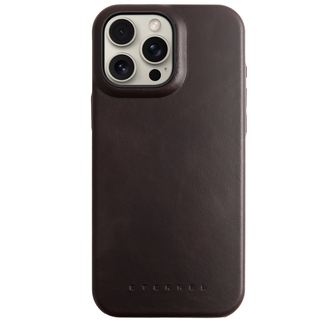 Coque Arsene cuir pleine fleur - iPhone 15 Pro Max - Cognac