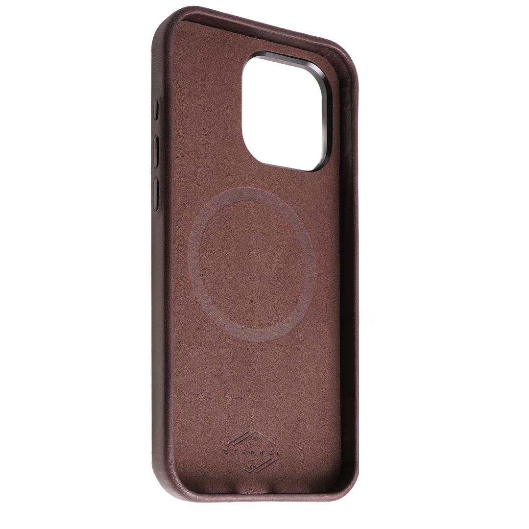Coque Arsene cuir pleine fleur - iPhone 15 Pro Max - Cognac
