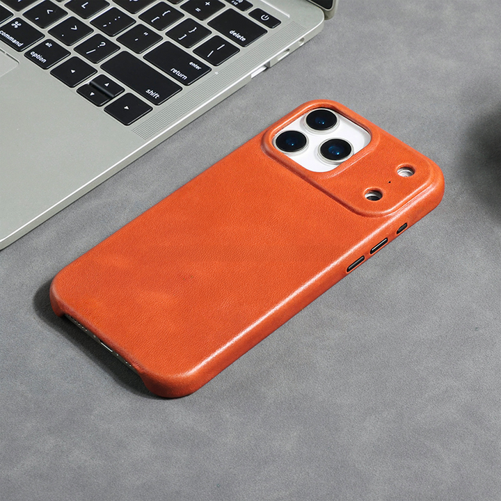 Précommande - Coque Arsene cuir pleine fleur - iPhone 17 Pro - Miel