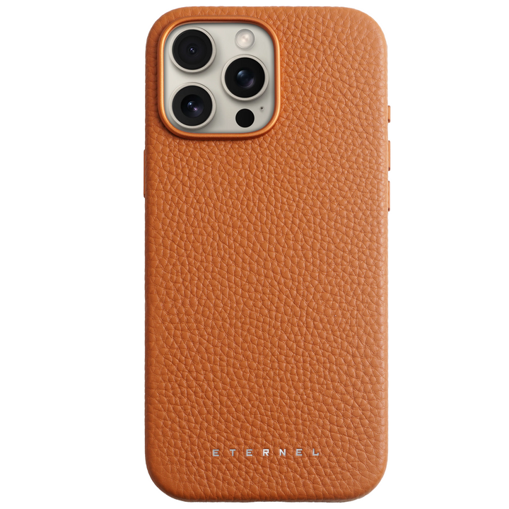 Coque Elise cuir grainé - iPhone 15 Pro - Gold