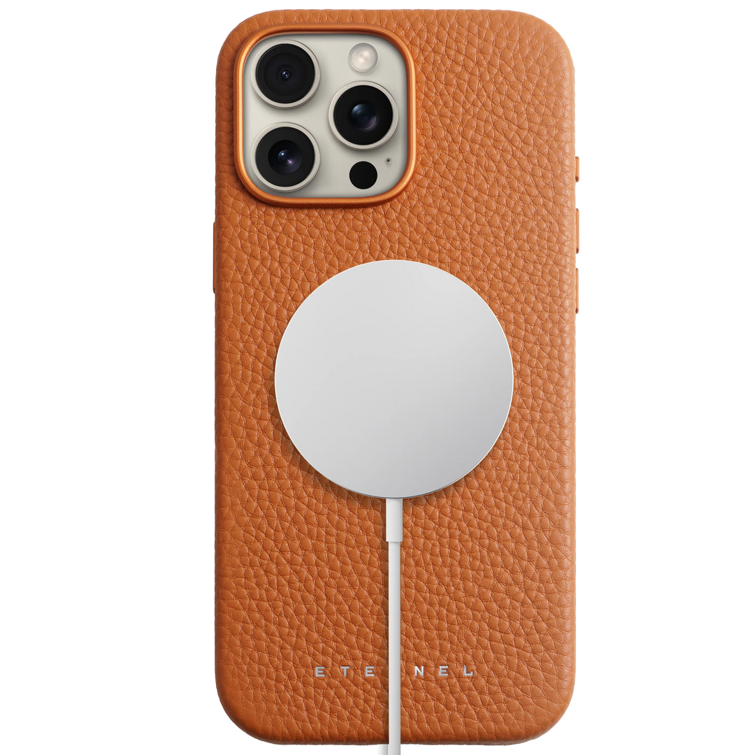 Coque Elise cuir grainé - iPhone 15 Pro - Gold